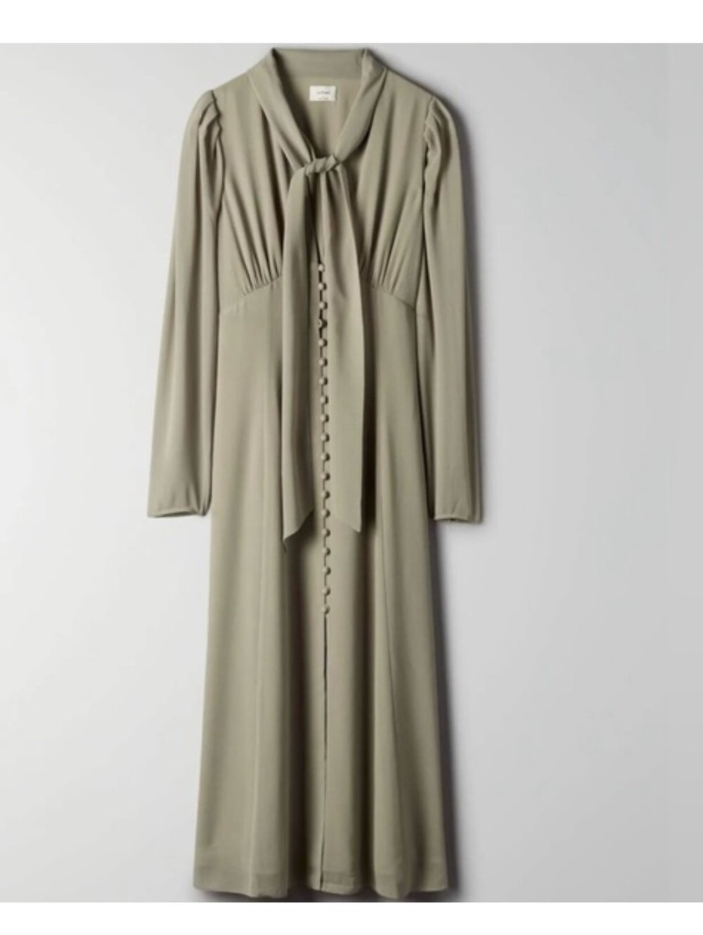 Wilfred mambo dres Long Sleeve Button-Front Maxi Dress with Scarf Detail